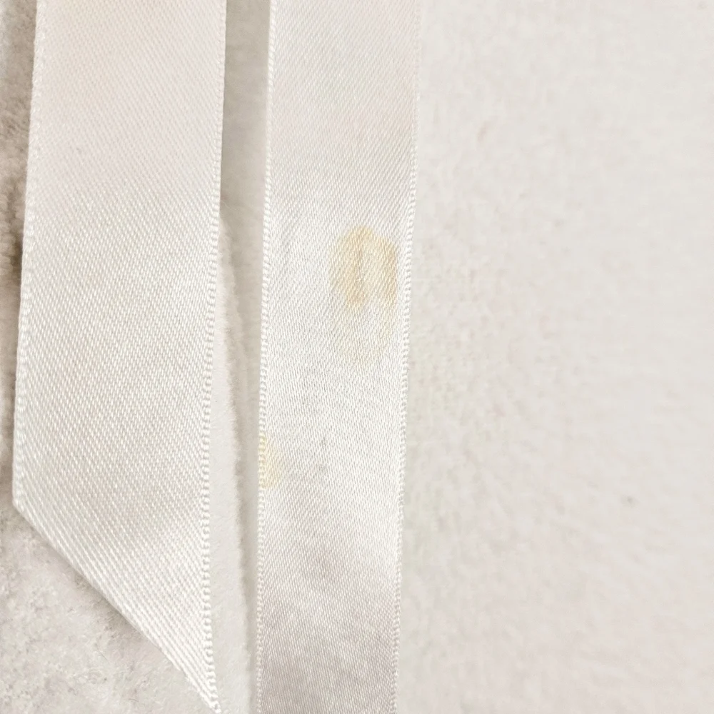 JLO Cream White Terry Hooded Robe Top & Pants w/ Satin Sports Stripe Size Large - Picture 11 of 14